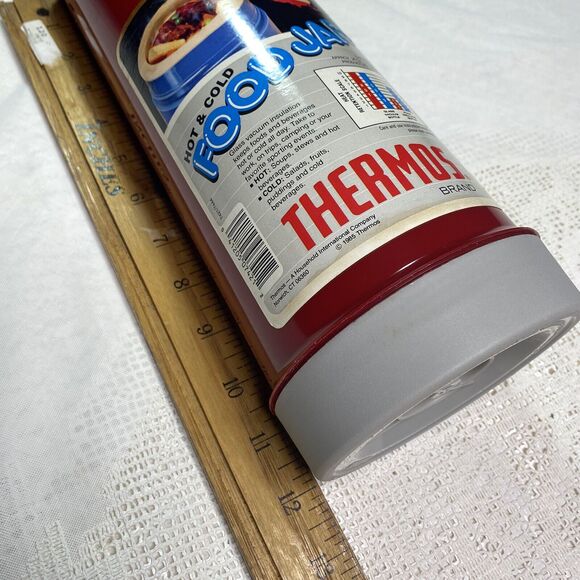 Vtg THERMOS 26 oz Glass Vacuum Hot & Cold Food Coffee Americas Original 1985 - Picture 4 of 6